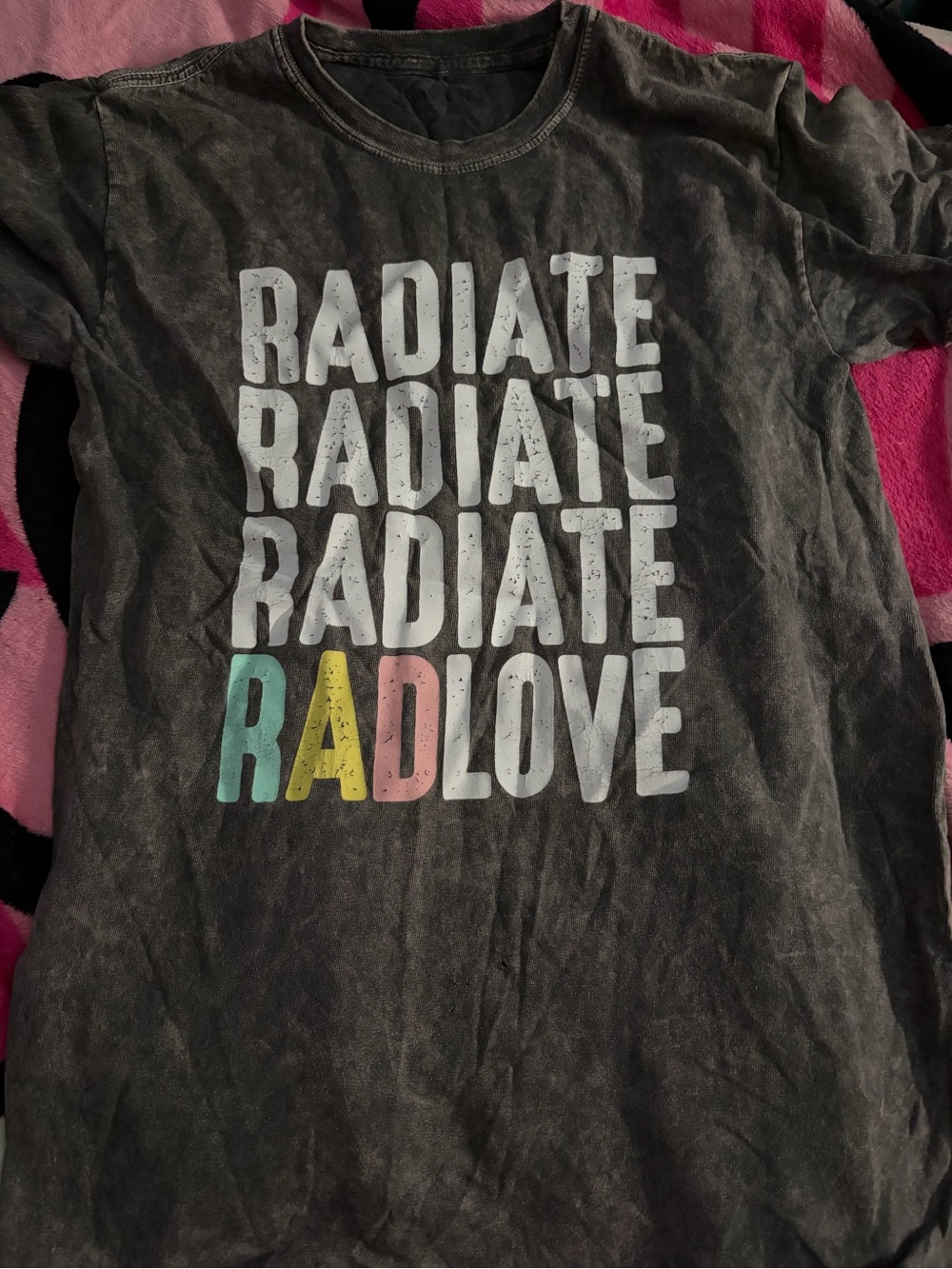 Awake Black Graphic Tee with Mint, Yellow, and Pink Accents